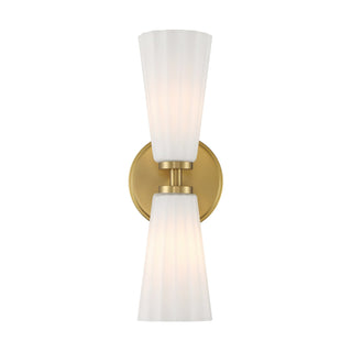 Two Light Wall Sconce in Natural Brass