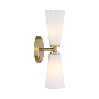 Two Light Wall Sconce in Natural Brass