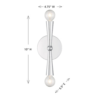 Two Light Wall Sconce in Chrome