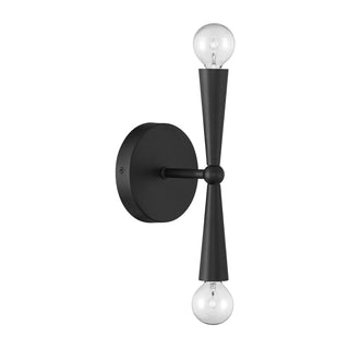Two Light Wall Sconce in Matte Black