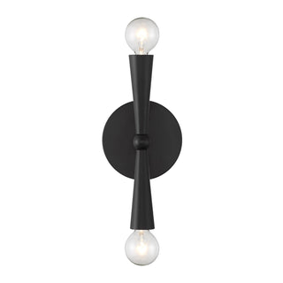 Two Light Wall Sconce in Matte Black