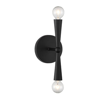Two Light Wall Sconce in Matte Black