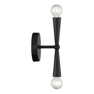 Two Light Wall Sconce in Matte Black
