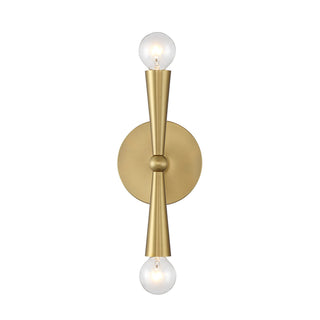 Two Light Wall Sconce in Natural Brass