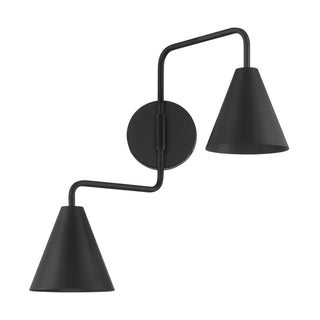 Two Light Wall Sconce in Matte Black