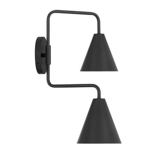 Two Light Wall Sconce in Matte Black