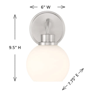 One Light Wall Sconce in Brushed Nickel