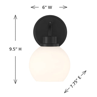 One Light Wall Sconce in Matte Black