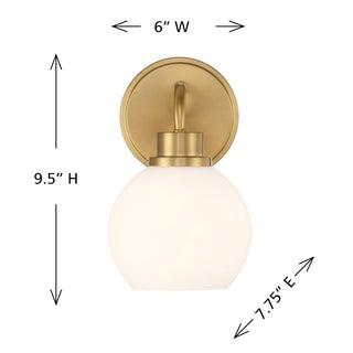 One Light Wall Sconce in Natural Brass