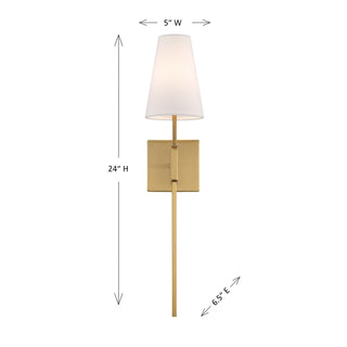 One Light Wall Sconce in Natural Brass