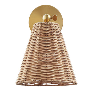 One Light Wall Sconce in Natural Brass