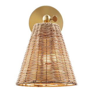 One Light Wall Sconce in Natural Brass