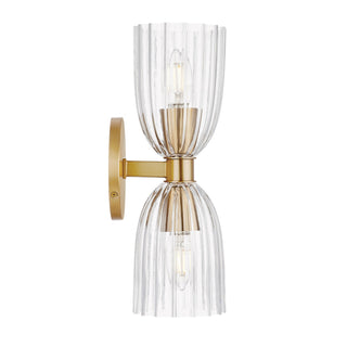 Two Light Wall Sconce in Natural Brass