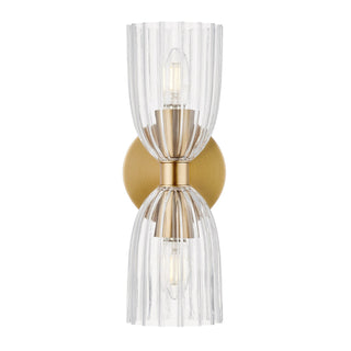 Two Light Wall Sconce in Natural Brass