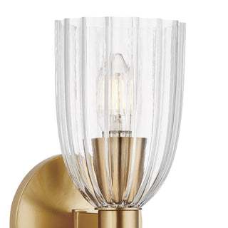 Two Light Wall Sconce in Natural Brass