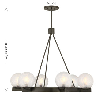 Darien Six Light Chandelier in Mediterranean Bronze
