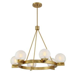 Darien Six Light Chandelier in Warm Brass