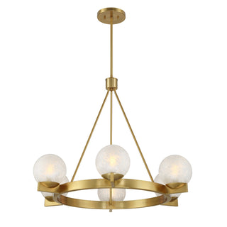 Darien Six Light Chandelier in Warm Brass