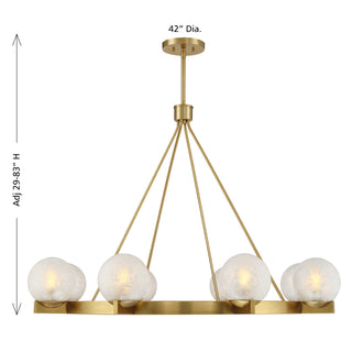 Darien Eight Light Chandelier in Warm Brass