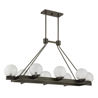 Darien Eight Light Linear Chandelier in Mediterranean Bronze