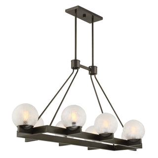 Darien Eight Light Linear Chandelier in Mediterranean Bronze