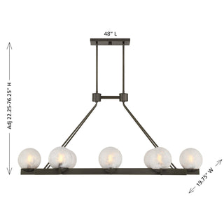 Darien Eight Light Linear Chandelier in Mediterranean Bronze