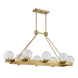 Darien Eight Light Linear Chandelier in Warm Brass