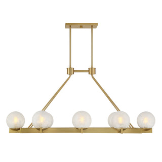Darien Eight Light Linear Chandelier in Warm Brass