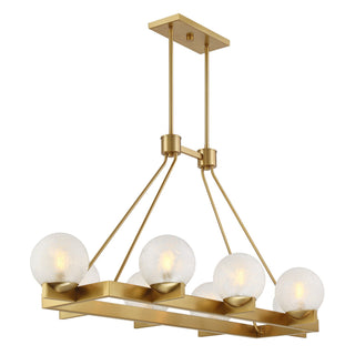 Darien Eight Light Linear Chandelier in Warm Brass