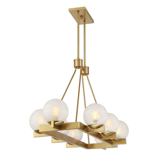 Darien Eight Light Linear Chandelier in Warm Brass