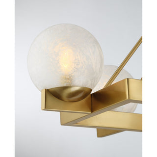Darien Eight Light Linear Chandelier in Warm Brass