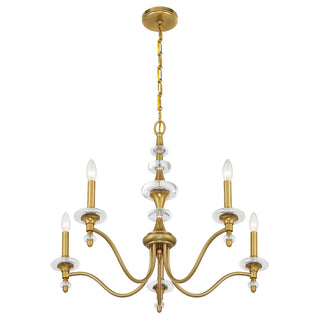 Champlain Five Light Chandelier in Warm Brass