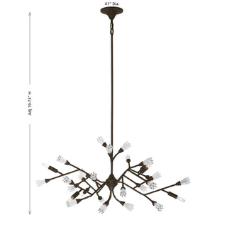 Malinda Six Light Chandelier in Bark