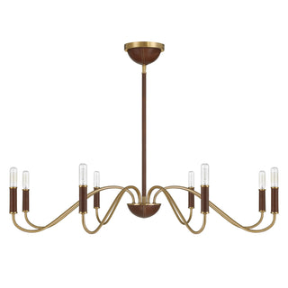Abeline Eight Light Chandelier in Warm Brass