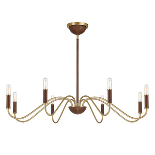Abeline Eight Light Chandelier in Warm Brass