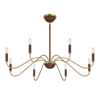 Abeline Eight Light Chandelier in Warm Brass