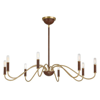 Abeline Eight Light Chandelier in Warm Brass