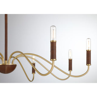 Abeline Eight Light Chandelier in Warm Brass