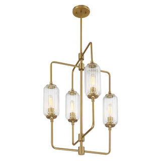 Holton Four Light Chandelier in Warm Brass