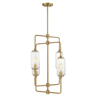 Holton Four Light Chandelier in Warm Brass