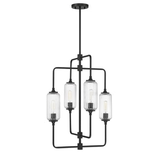 Holton Four Light Chandelier in Matte Black