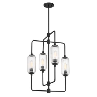 Holton Four Light Chandelier in Matte Black