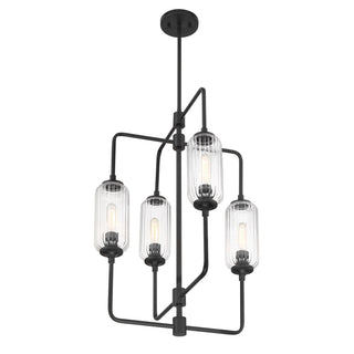 Holton Four Light Chandelier in Matte Black