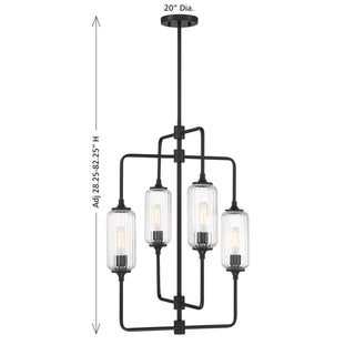 Holton Four Light Chandelier in Matte Black