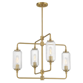 Holton Four Light Chandelier in Warm Brass