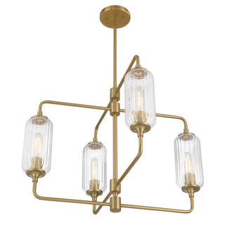 Holton Four Light Chandelier in Warm Brass