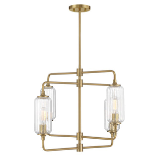 Holton Four Light Chandelier in Warm Brass