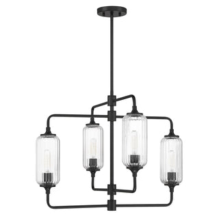 Holton Four Light Chandelier in Matte Black