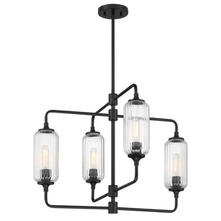 Holton Four Light Chandelier in Matte Black