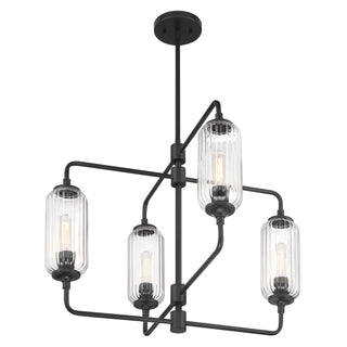 Holton Four Light Chandelier in Matte Black